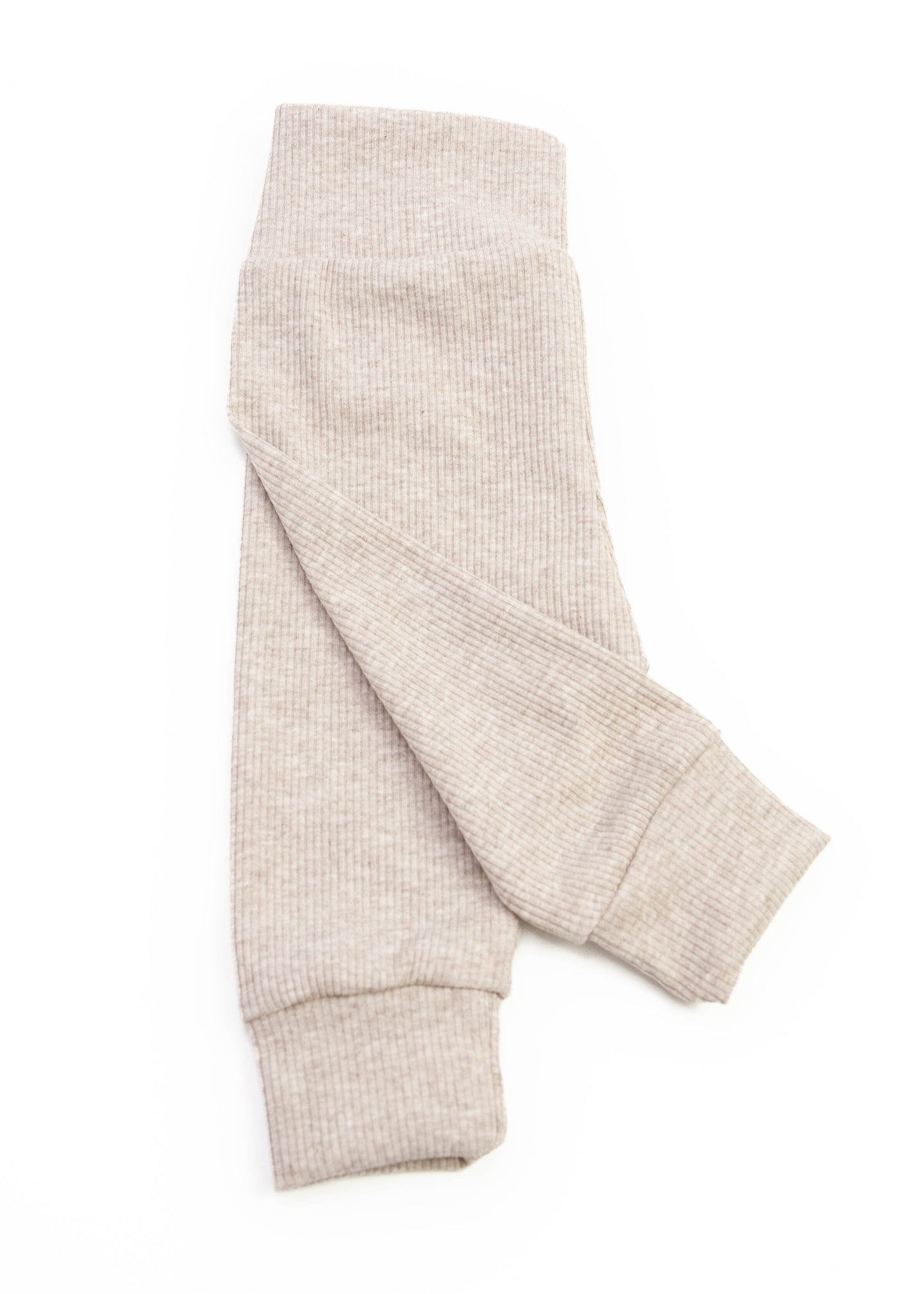 Broekje baby rib beige melange