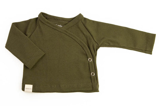 Overslag shirtje baby rib green