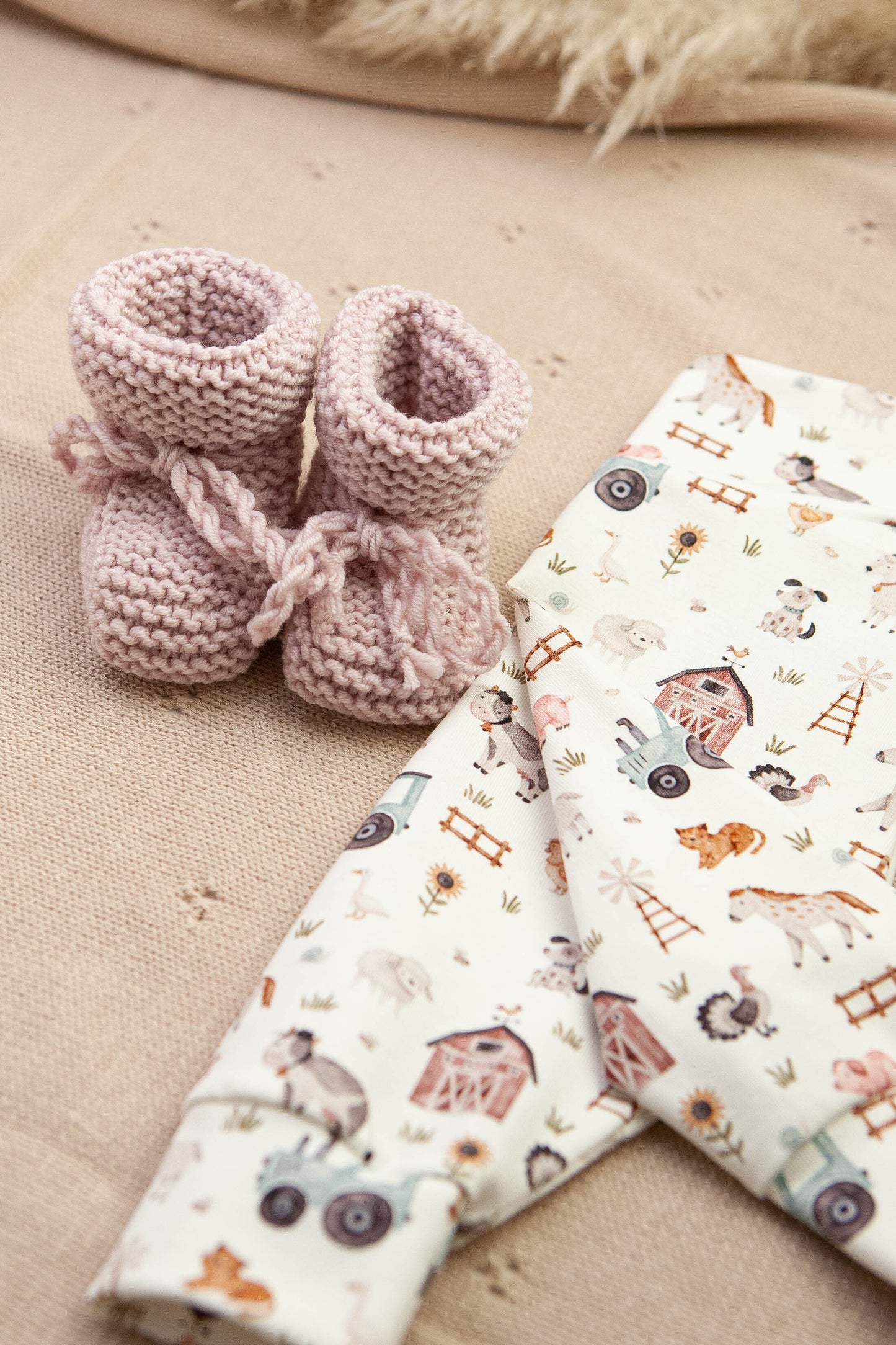 Merino wollen slofjes roze