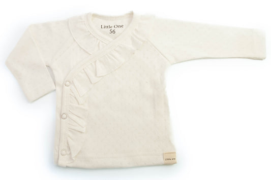 Overslag shirtje ruffel ajour ecru