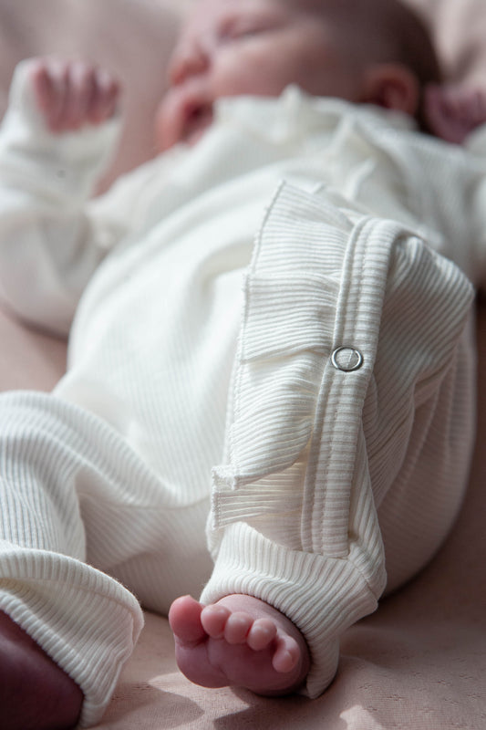 Boxpakje baby rib ruffel ecru