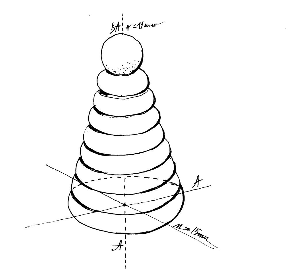 Stacking tower round - Montessori - wooden toys