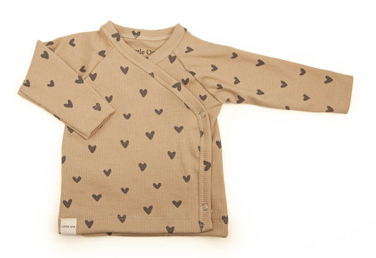 Overslag shirtje baby rib hartjes