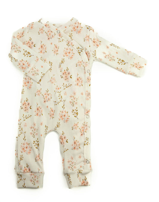 Baby Strampler Rippe Blumen