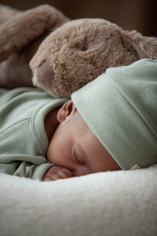 Mutsje gebreid katoen groen