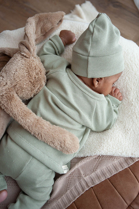 Overslag shirtje gebreid katoen groen