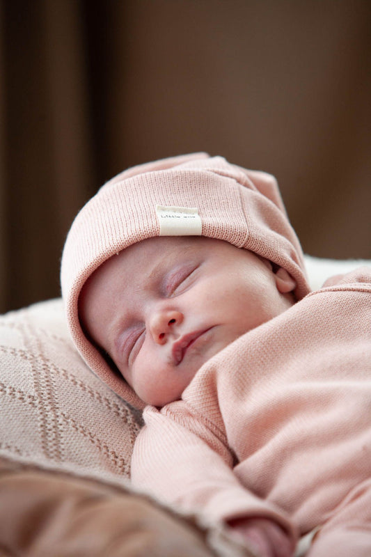 Mutsje gebreid katoen roze