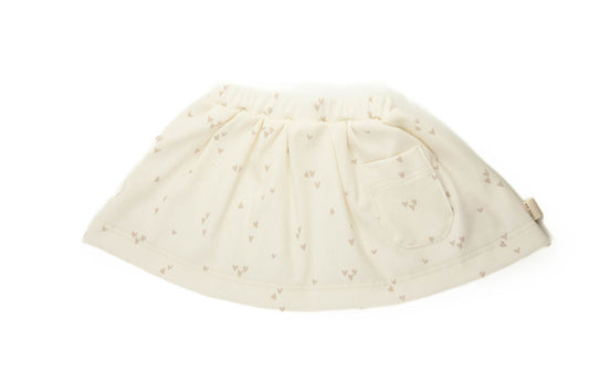 Rokje baby rib ecru hartjes