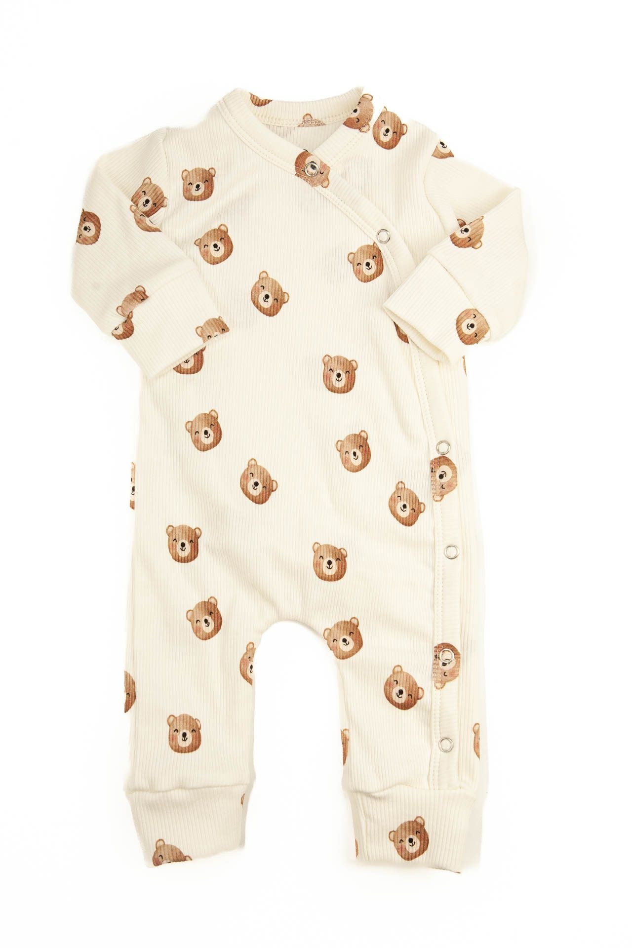 Baby-Strampler mit gerippten Bärenköpfen