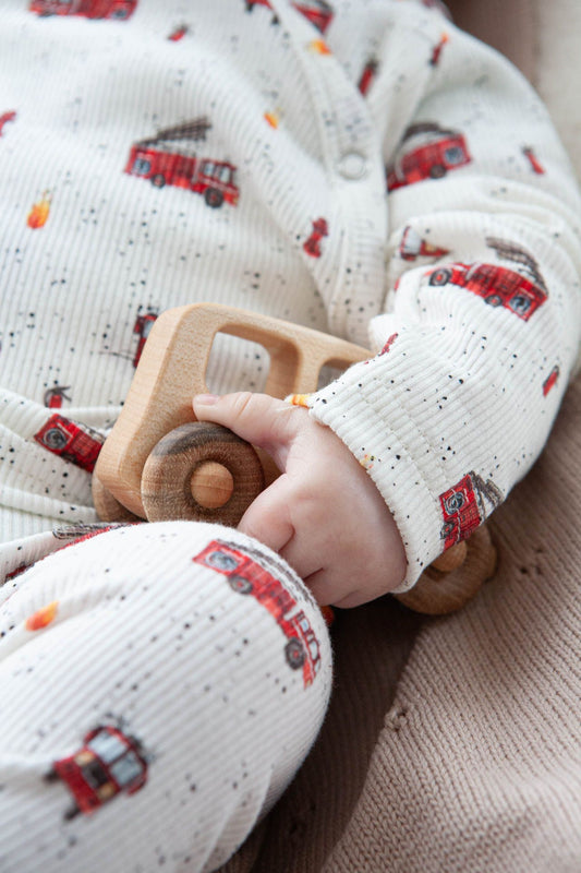 Overslag shirtje baby rib brandweer auto's