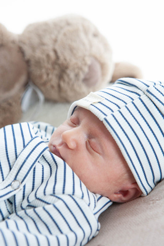 Mutsje baby rib blue stripes