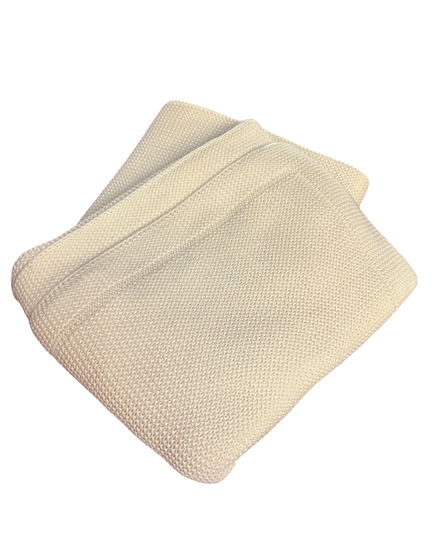 Baumwolldecke gestrickt beige