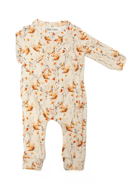 Peach flowers romper