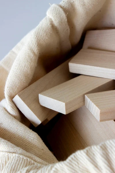 Houten blokken in zak - 100 stuks