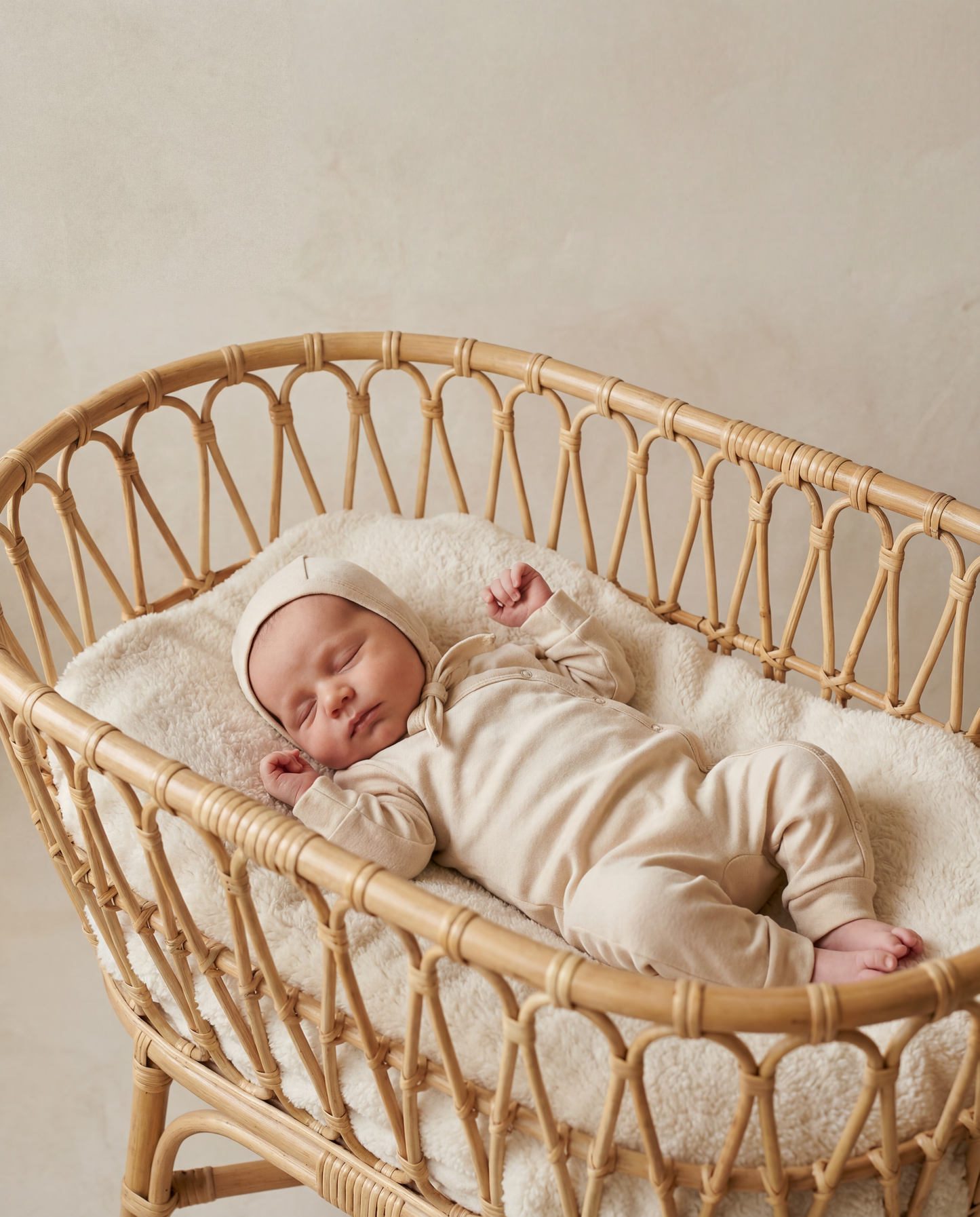 Babymütze mit gerippten Bärenköpfen (ohne Knopf)