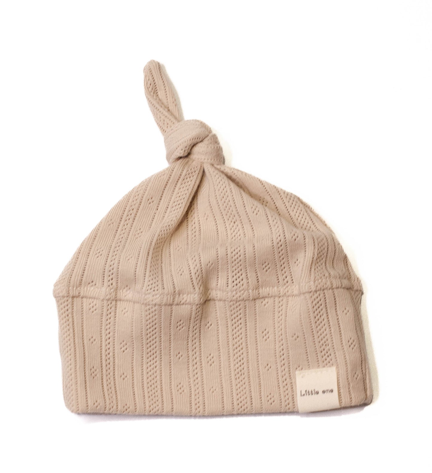Mutsje ajour beige stripe