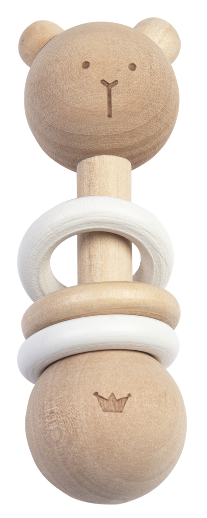 Eco friendly wooden bear rattle