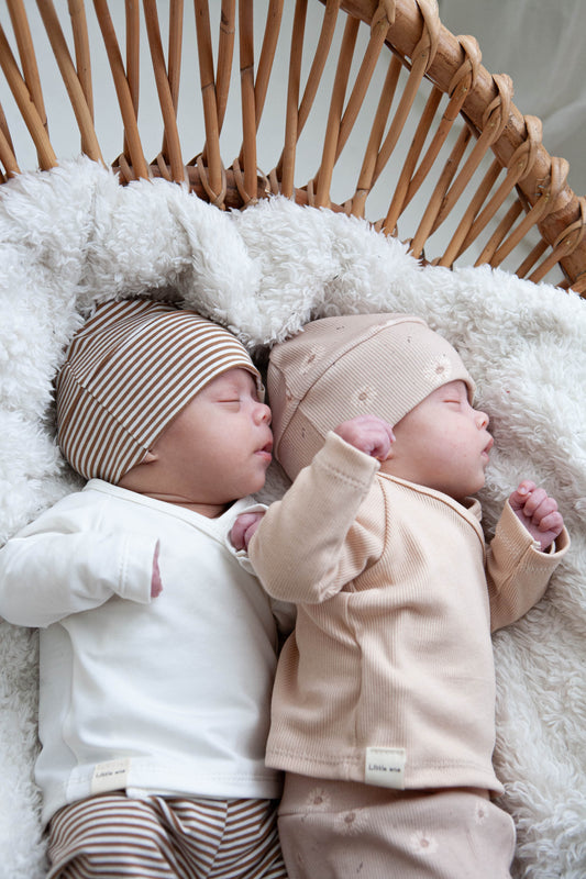 Overslag shirtje baby rib beige