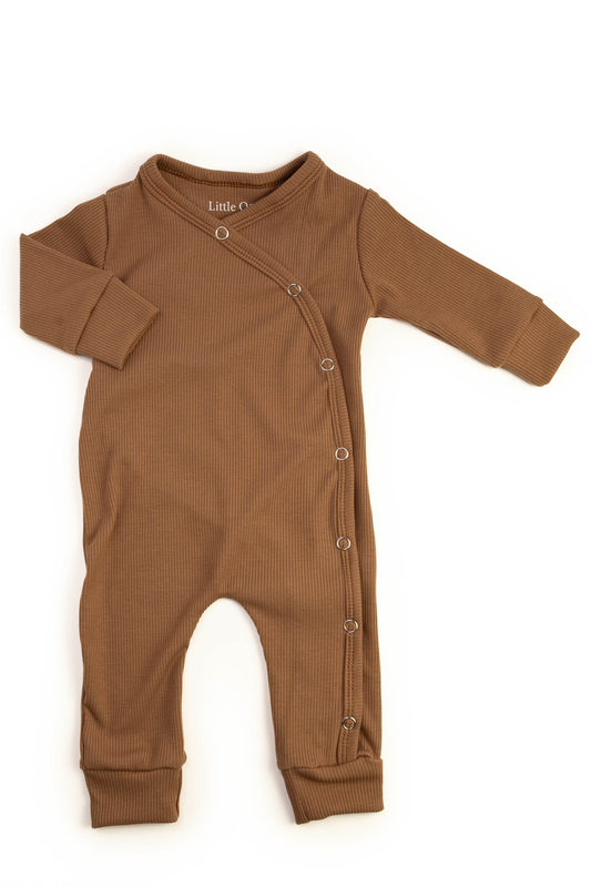 Baby Strampler Rippe Kakao
