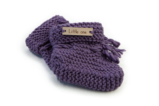 Merino wollen slofjes lavendel