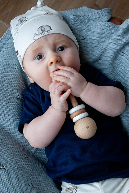 Eco friendly wooden bear rattle