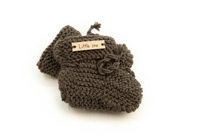 Merino wollen slofjes grey