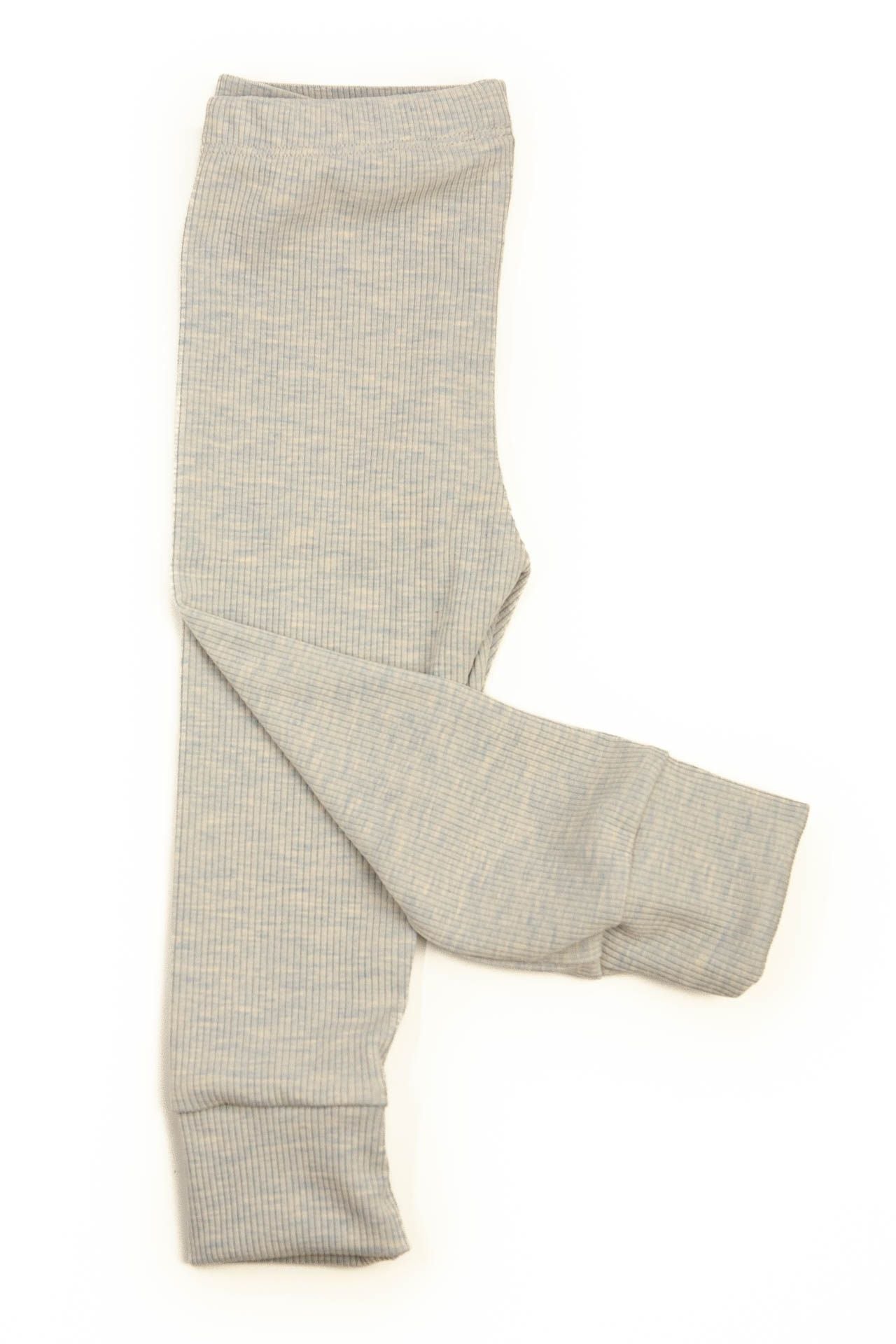 Legging baby rib blauw/melange