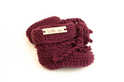 Merino wool slippers wine red