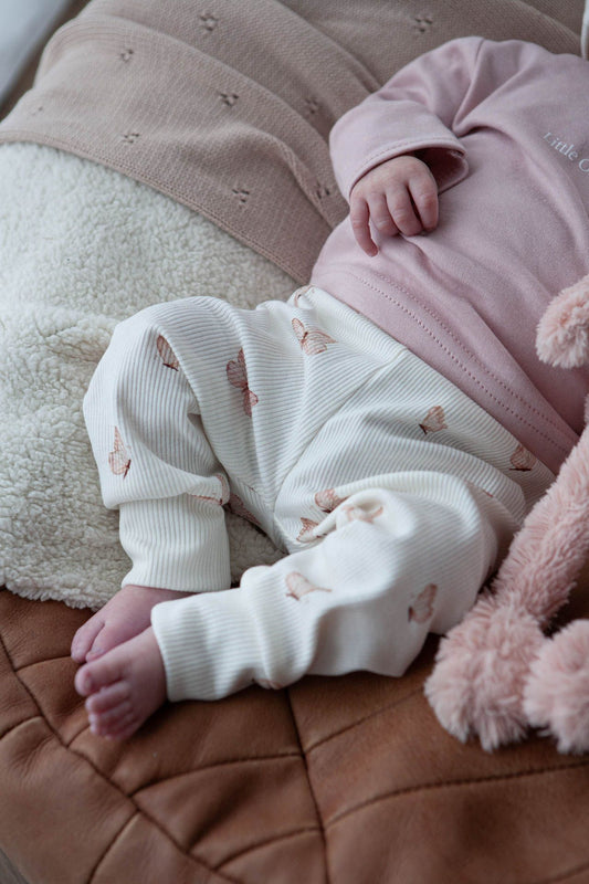 Baby pants rib butterflies