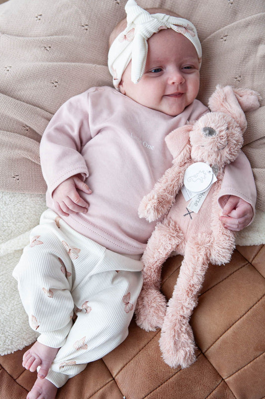 Haarbandje baby rib vlinders