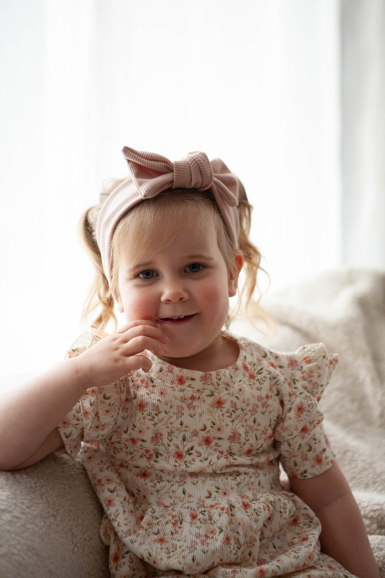 Haarbandje baby rib nude pink