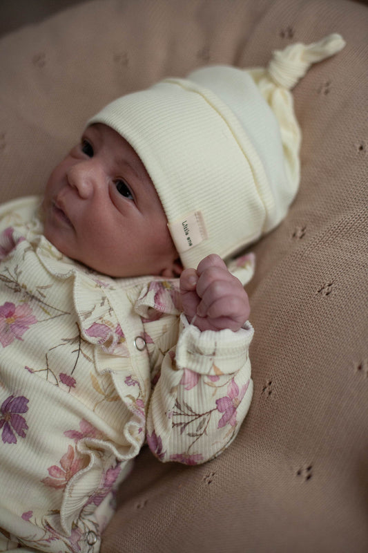 Mutsje baby rib pastel geel