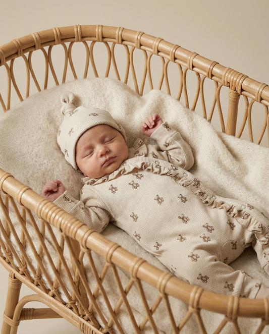 Boxpakje ruffel baby rib sweet little bears