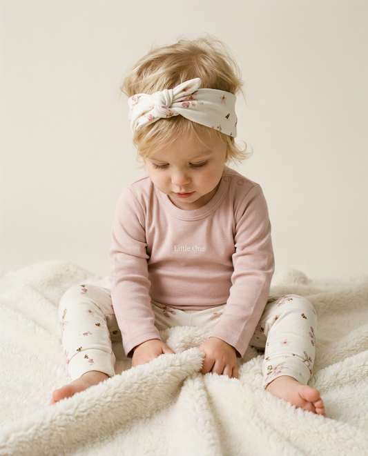 Leggings Little One Blumen rosa