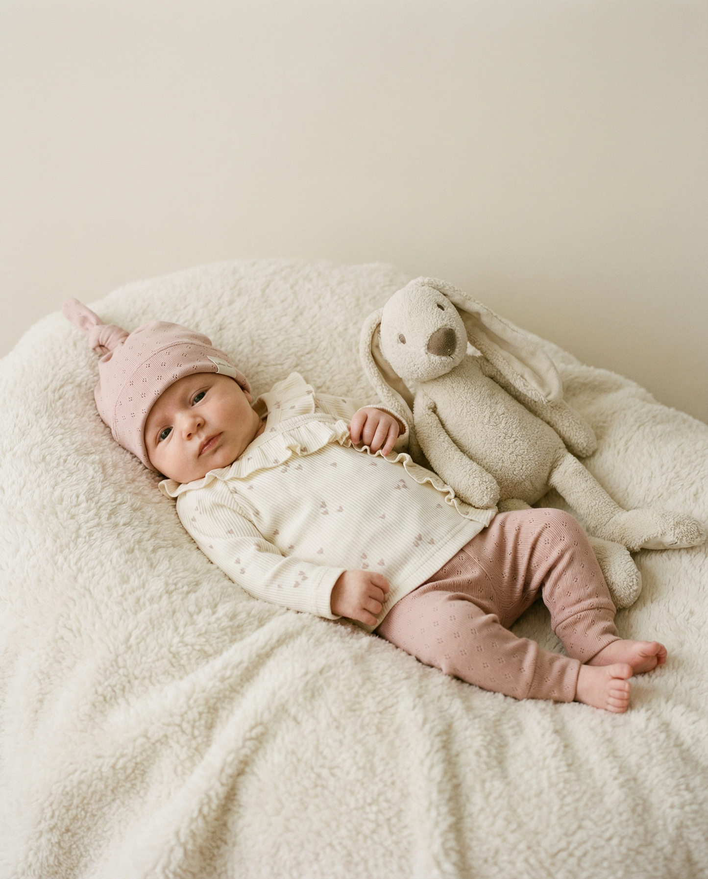 Großer beigefarbener recycelter Hase Richie