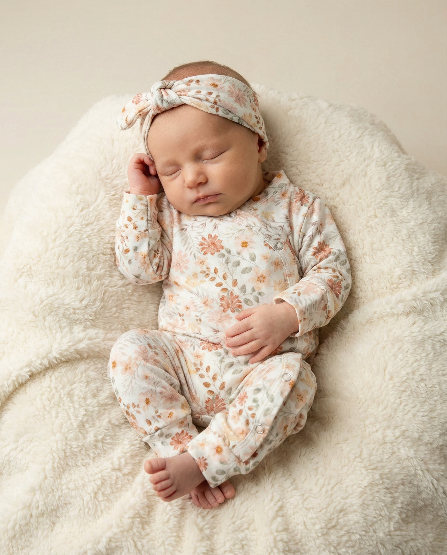 Peach flowers headband