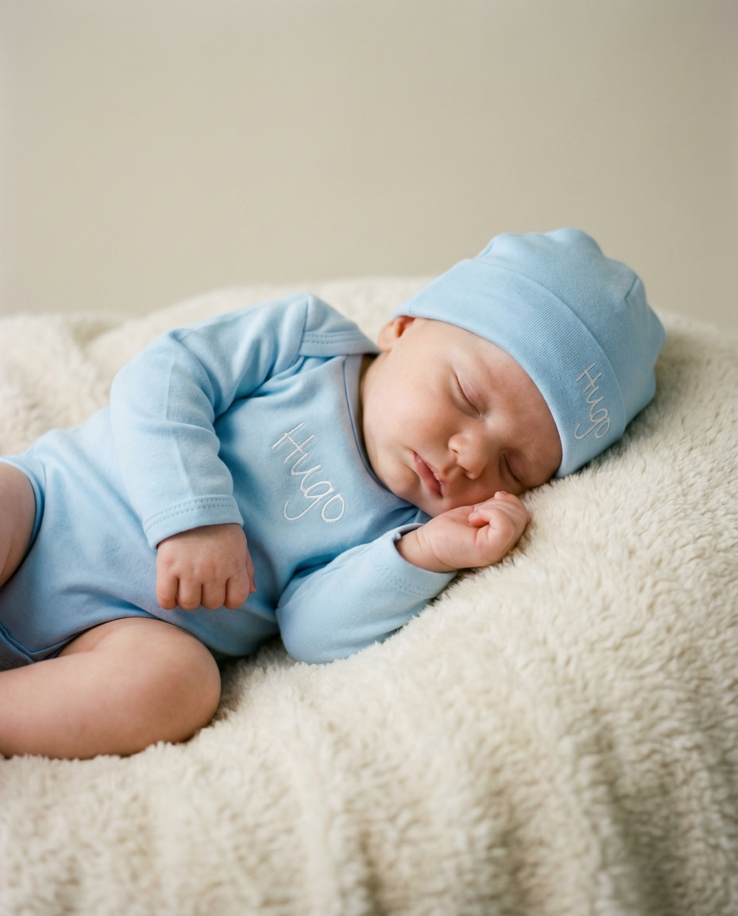 Gepersonaliseerd romper setje baby blauw