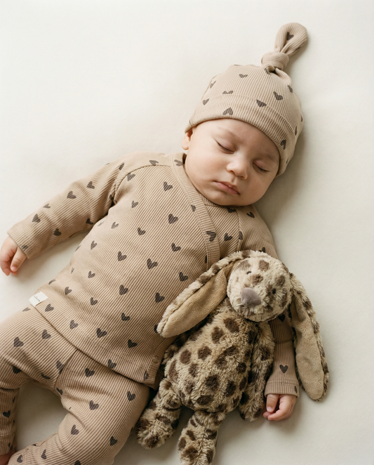 Overslag shirtje baby rib hartjes