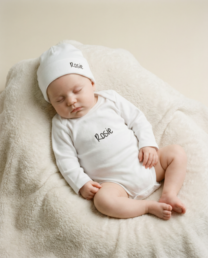 Personalized romper set white