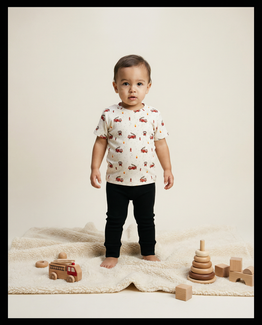 Leggings baby rib black