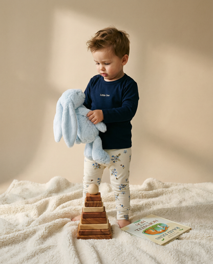 Leggings Little One Blumen blau