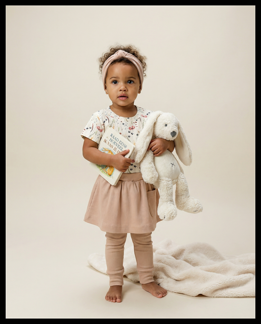 Baby rib skirt nude pink